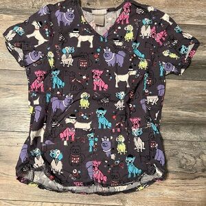 Scrubstar Multicolor Animal Print Scrub Top